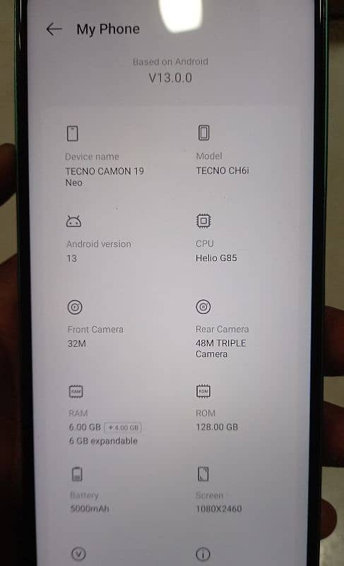 Tecno camon 19 neo 6+6gb 128gb 8