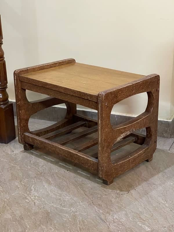 Wooden Center Table | Solid Wood Side Table | Old Style Room Table 0