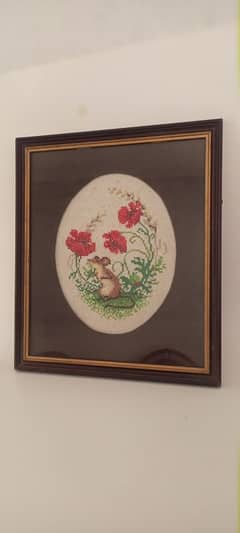 cross stitch framed piece