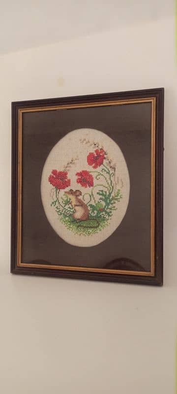 cross stitch framed piece 0