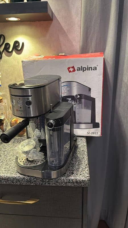 Alpina Coffee Espresso Machine, Silver/Black, SF-2812 0