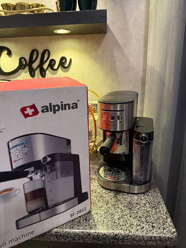 Alpina Coffee Espresso Machine, Silver/Black, SF-2812 3