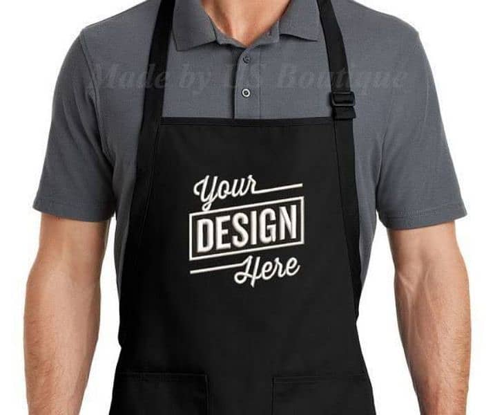 kitchen apron & cap & brand print polo shirt 3