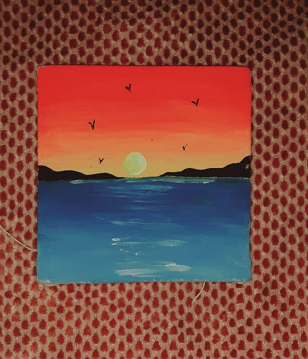 Canvas Painting | Sunset Painting | Sea landscape 0