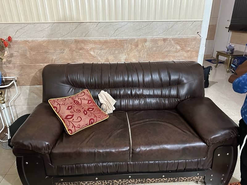 7 Seated leather Sofa Set 5