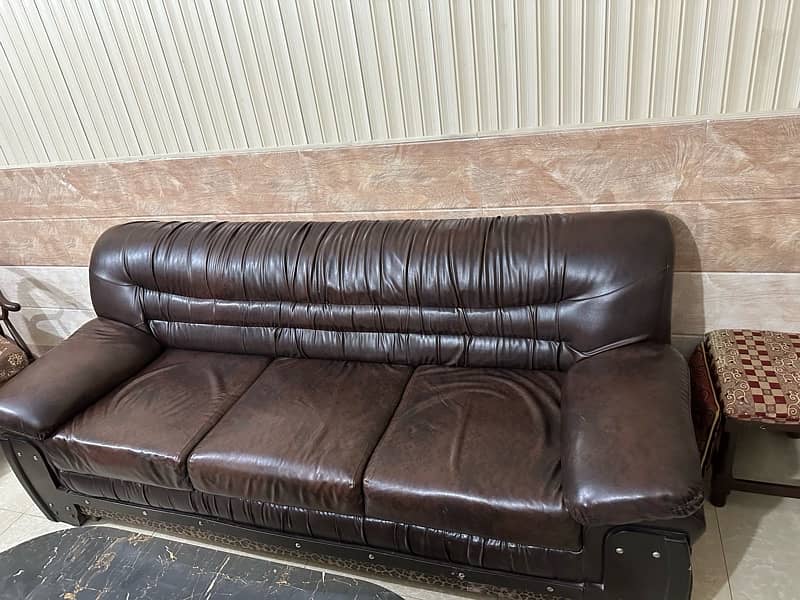 7 Seated leather Sofa Set 10