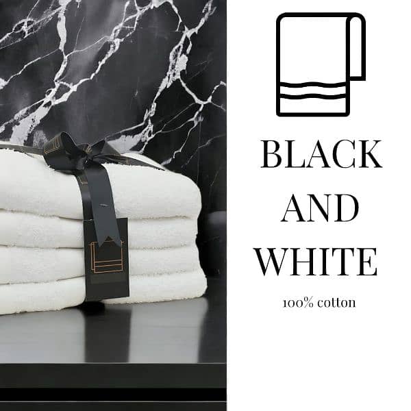 white& black towal 100 per cotton 0