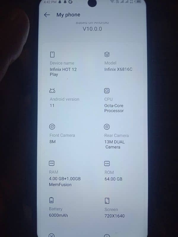 Infinix hot 12 paly 4/64 4