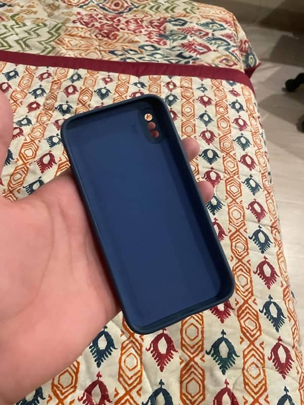 iphone X silicon dark blue cover 1