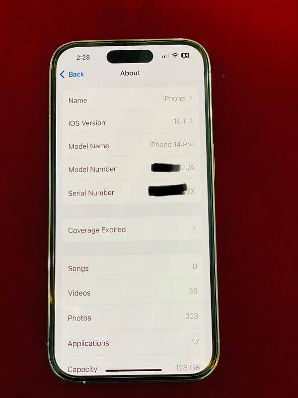 iphone 14 pro non pta LLA model 8month sim working dual sim 15