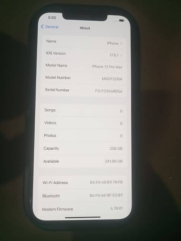 Iphone 12 Promax PTA approved 256gb 6