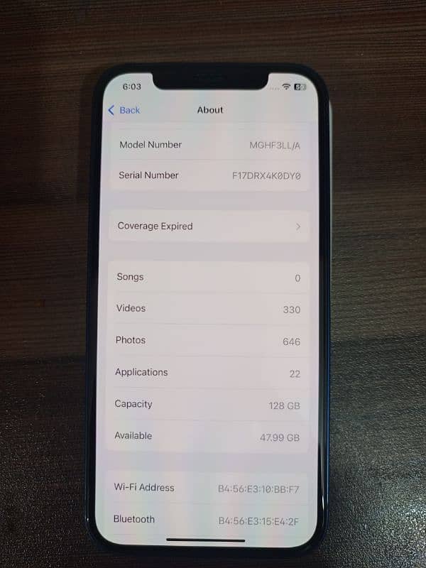 iPhone 12 water pack 100% battery health 128 GB 5