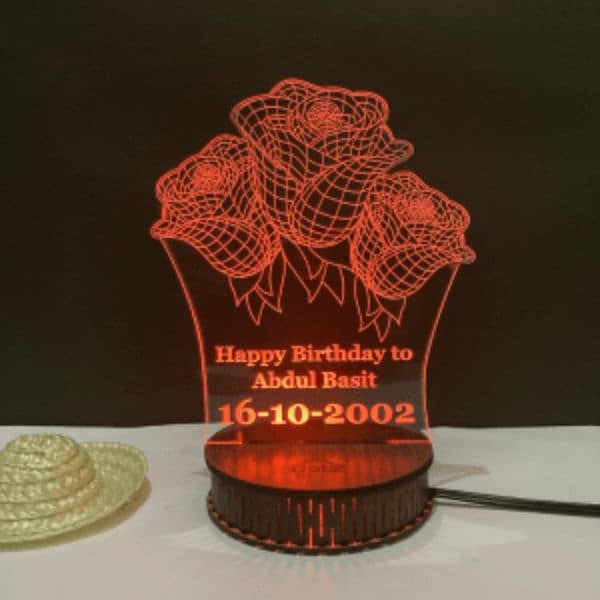 Acrylic name 3D  illusion lamps with light 4