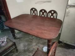 Wood Dinning table with six chairs