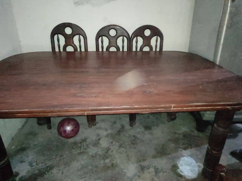 Wood Dinning table with six chairs 3