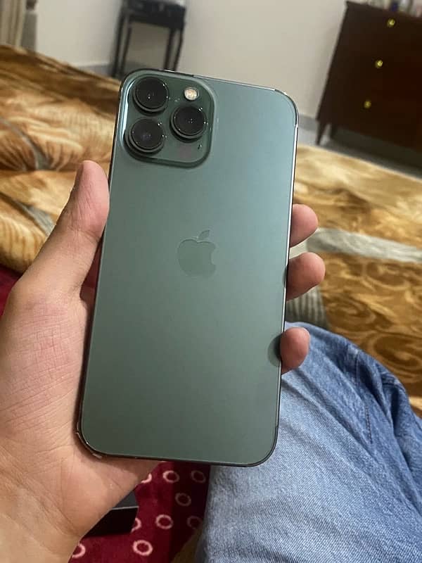 iphone 13 pro max alpine green 128gb jv with box 6