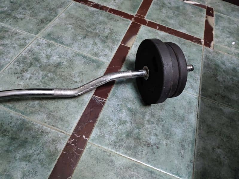 New Curl rod with weights & 1 dumbbell rod 2