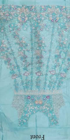 bridal aqua color maxi for walima