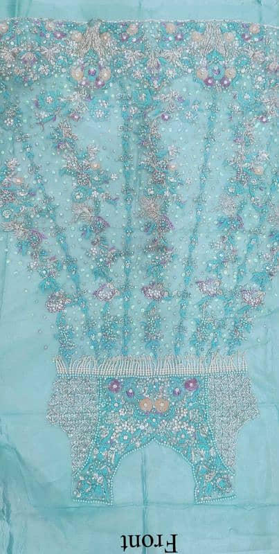 bridal aqua color maxi for walima 0