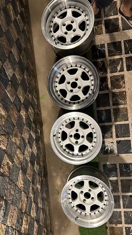 15 inch deep dish rims , 8.5 jj , 4 nut ,100 PCD 0