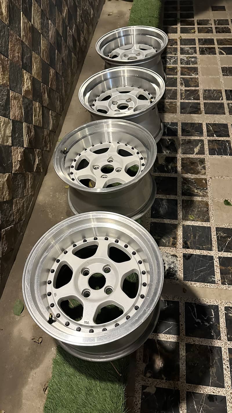 15 inch deep dish rims , 8.5 jj , 4 nut ,100 PCD 2