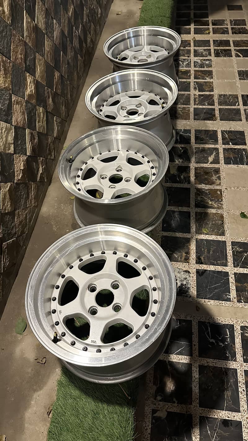 15 inch deep dish rims , 8.5 jj , 4 nut ,100 PCD 3