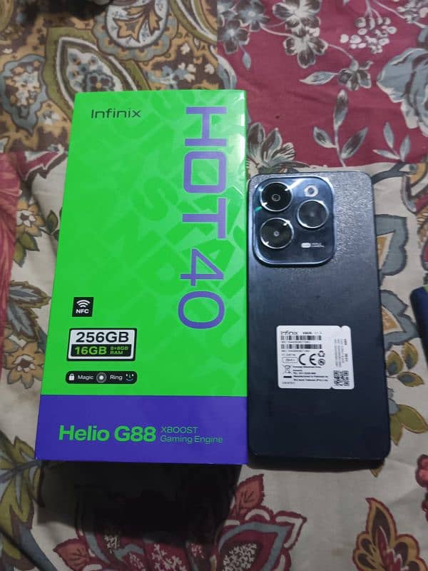 infinix hot 40 16/256 with box only use 3 months for sale urgent 8