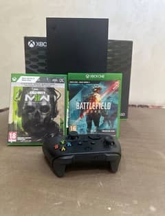 xbox series x with 2 games