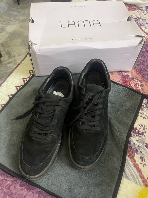 LAMA Black Men Leather Sneakers 0