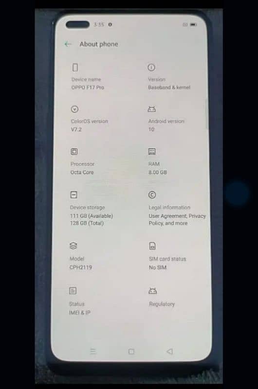 Oppo F17pro 8gb+ 3gb 128gb for sale 3