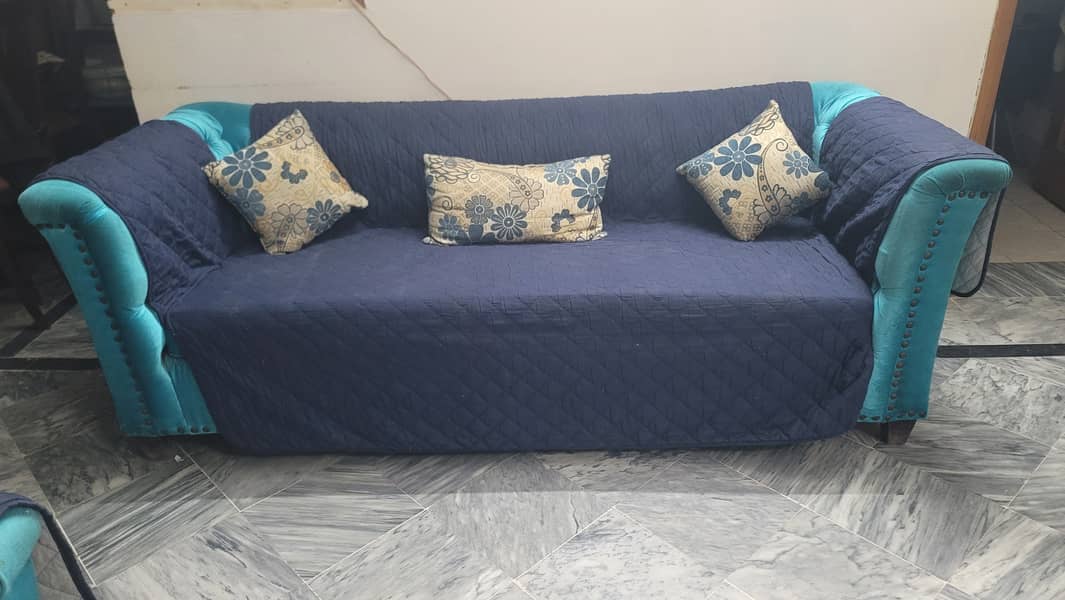 Seven seater sofas with curtains and carpet 6