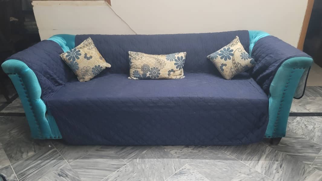 Seven seater sofas with curtains and carpet 7