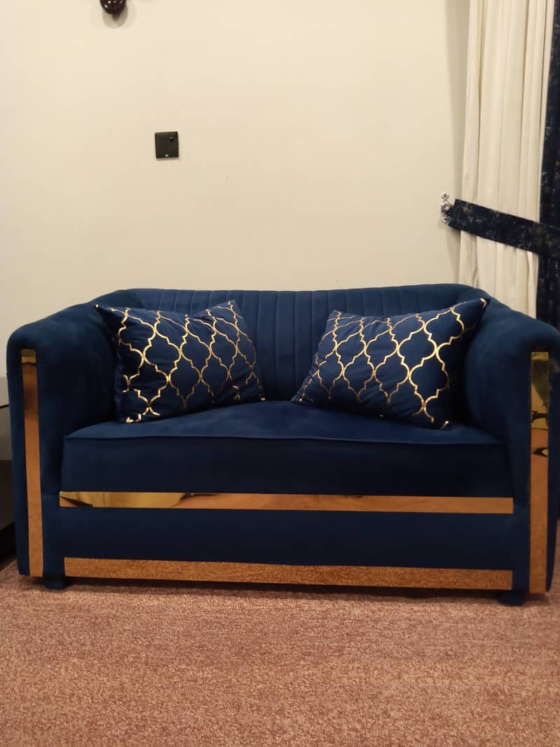 6 Seater Royal blue Poshish Sofa set 1