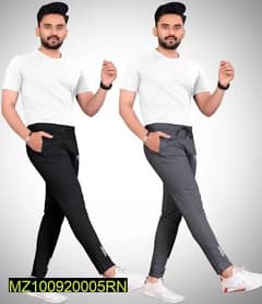 Men's polyester plain trousers