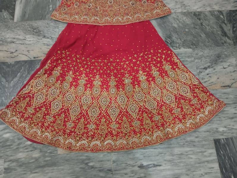 Bridal lahga hand made work good condition 1 day use 1