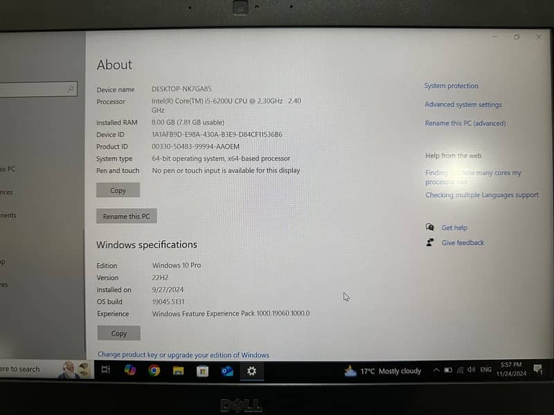 Dell Latitude E7470 Core i5 6th Gen 8