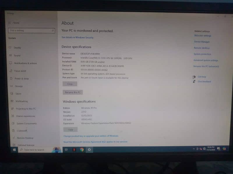 Dell core i5 3rd generation 8gb ram without harddisk. with lcd 6