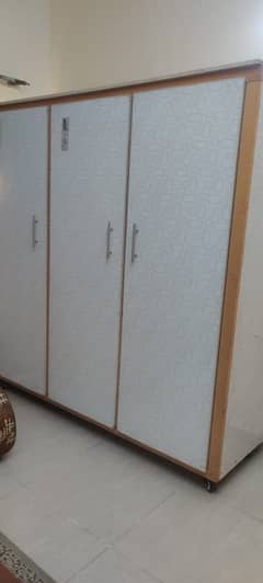 wardrobe 3 doors with wooden frame