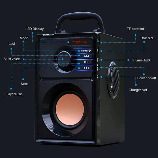 High Base Blutooth Rechargable Speaker, Latest Model 2