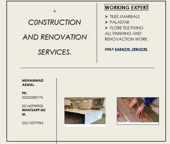 Finishing/Renovaction Construction services 0