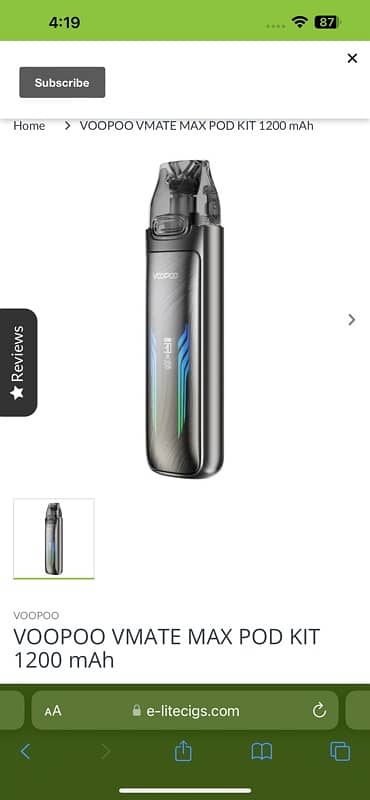 VOOPOO VMATE MAX POD KIT 1200 mAh 1