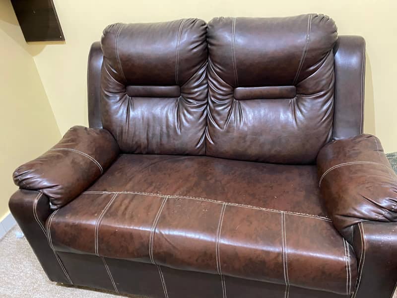 Leather 7 seaters Sofa set Brown Color 0