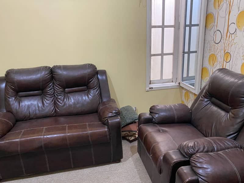 Leather 7 seaters Sofa set Brown Color 1