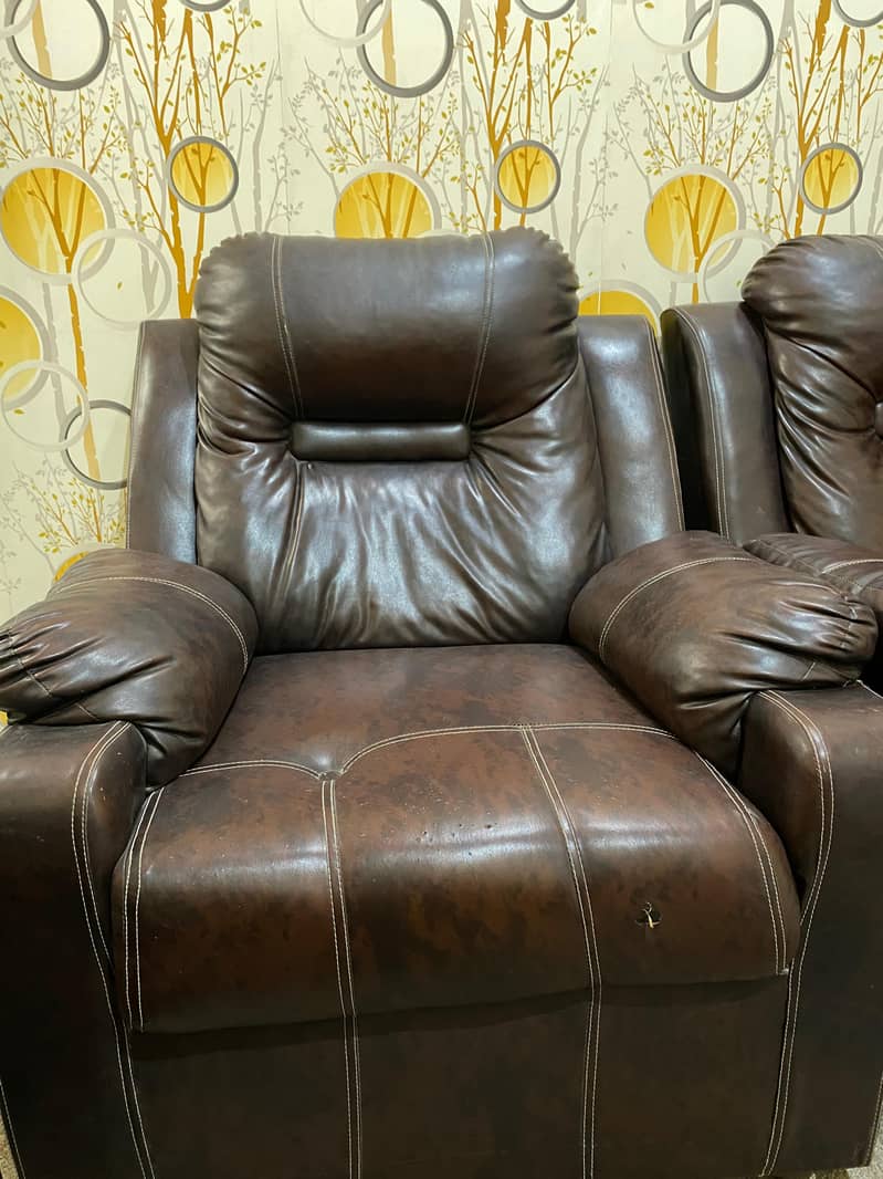 Leather 7 seaters Sofa set Brown Color 2