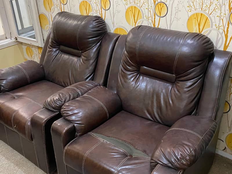 Leather 7 seaters Sofa set Brown Color 3