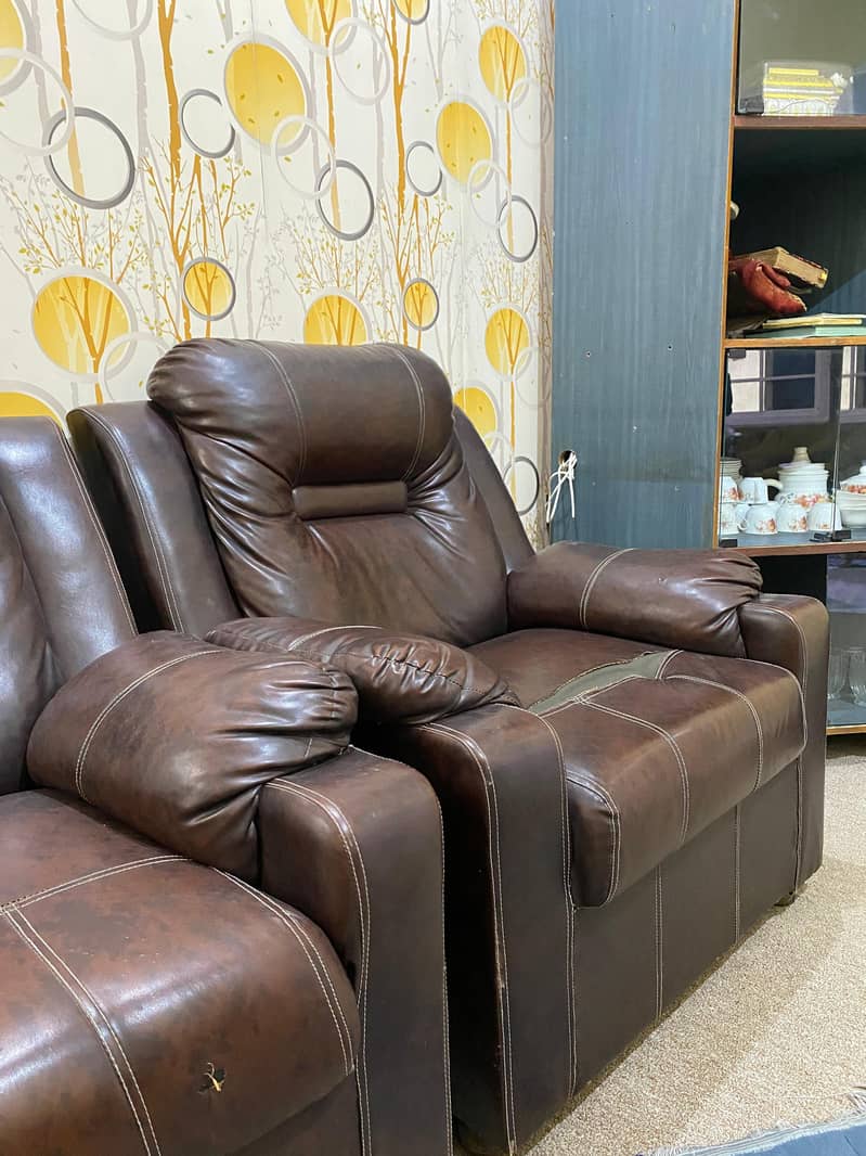 Leather 7 seaters Sofa set Brown Color 4