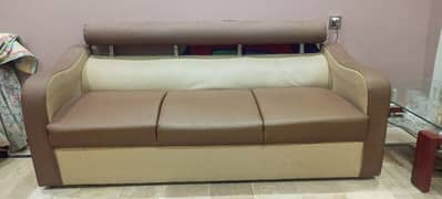 5 seter sofa brown clr