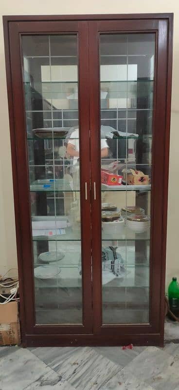 aish wood decor glass like new 0