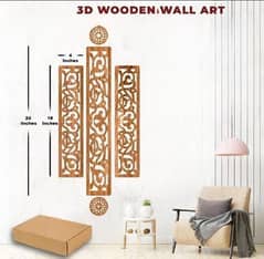 3d wooden art set laser cutting  pack of 5