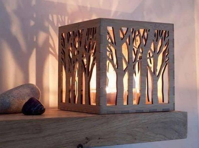 wooden side table lamp unique design 2